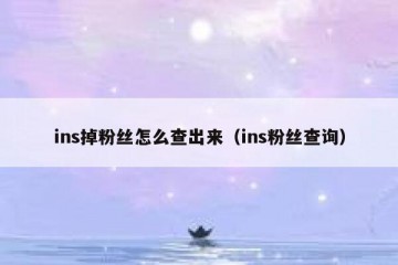 ins掉粉丝怎么查出来（ins粉丝查询）