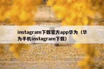 instagram下载官方app华为（华为手机instagram下载）