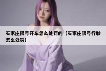 石家庄限号开车怎么处罚的（石家庄限号行驶怎么处罚）
