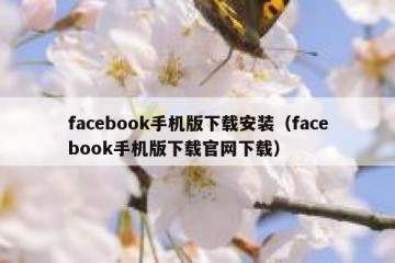 facebook手机版下载安装（facebook手机版下载官网下载）