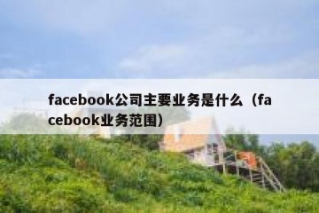 facebook公司主要业务是什么（facebook业务范围）