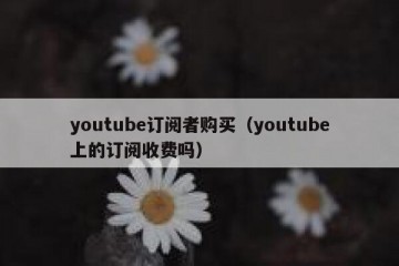 youtube订阅者购买（youtube上的订阅收费吗）