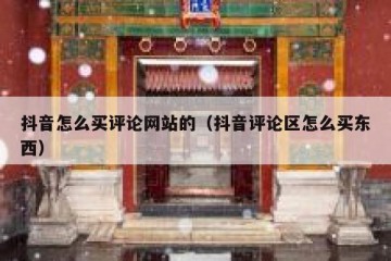 抖音怎么买评论网站的（抖音评论区怎么买东西）