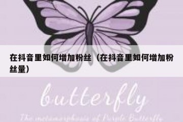 在抖音里如何增加粉丝（在抖音里如何增加粉丝量）