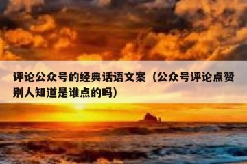 评论公众号的经典话语文案（公众号评论点赞别人知道是谁点的吗）