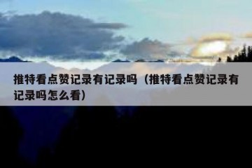 推特看点赞记录有记录吗（推特看点赞记录有记录吗怎么看）