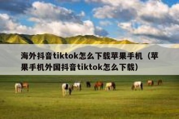 海外抖音tiktok怎么下载苹果手机（苹果手机外国抖音tiktok怎么下载）