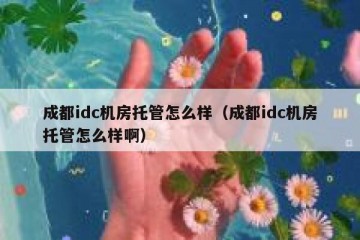 成都idc机房托管怎么样（成都idc机房托管怎么样啊）