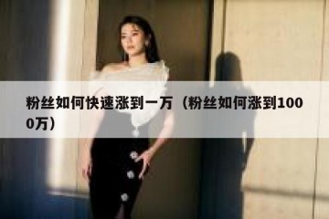 粉丝如何快速涨到一万（粉丝如何涨到1000万）