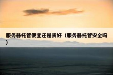 服务器托管便宜还是贵好（服务器托管安全吗）