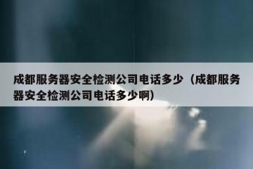 成都服务器安全检测公司电话多少（成都服务器安全检测公司电话多少啊）