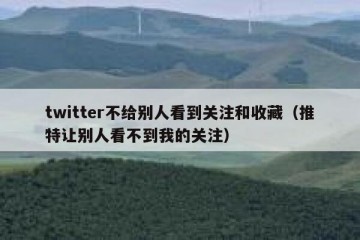 twitter不给别人看到关注和收藏（推特让别人看不到我的关注）
