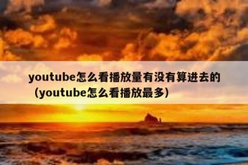 youtube怎么看播放量有没有算进去的（youtube怎么看播放最多）