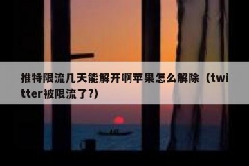 推特限流几天能解开啊苹果怎么解除（twitter被限流了?）