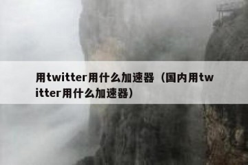 用twitter用什么加速器（国内用twitter用什么加速器）