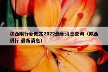 陕西限行新规定2022最新消息查询（陕西限行 最新消息）