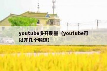 youtube多开刷量（youtube可以开几个频道）
