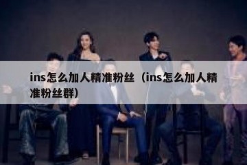 ins怎么加人精准粉丝（ins怎么加人精准粉丝群）