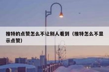 推特的点赞怎么不让别人看到（推特怎么不显示点赞）