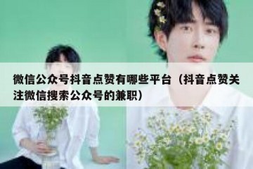 微信公众号抖音点赞有哪些平台（抖音点赞关注微信搜索公众号的兼职）
