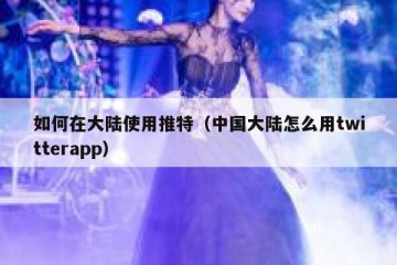 如何在大陆使用推特（中国大陆怎么用twitterapp）