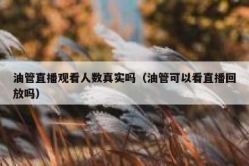 油管直播观看人数真实吗（油管可以看直播回放吗）