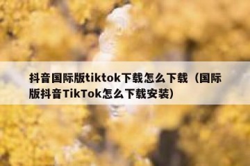抖音国际版tiktok下载怎么下载（国际版抖音TikTok怎么下载安装）
