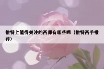 推特上值得关注的画师有哪些呢（推特画手推荐）