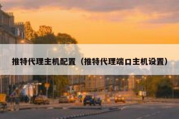 推特代理主机配置（推特代理端口主机设置）