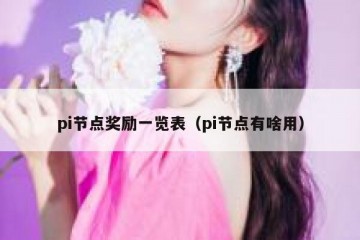 pi节点奖励一览表（pi节点有啥用）