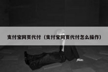 支付宝网页代付（支付宝网页代付怎么操作）