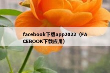 facebook下载app2022（FACEBOOK下载应用）