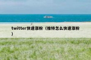 twitter快速涨粉（推特怎么快速涨粉）
