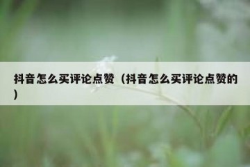 抖音怎么买评论点赞（抖音怎么买评论点赞的）