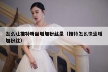 怎么让推特粉丝增加粉丝量（推特怎么快速增加粉丝）