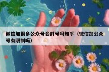 微信加很多公众号会封号吗知乎（微信加公众号有限制吗）