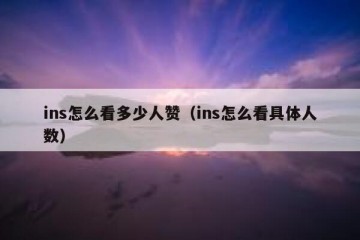 ins怎么看多少人赞（ins怎么看具体人数）