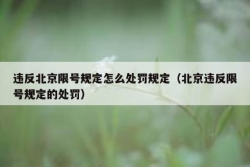 违反北京限号规定怎么处罚规定（北京违反限号规定的处罚）