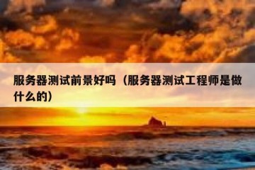 服务器测试前景好吗（服务器测试工程师是做什么的）