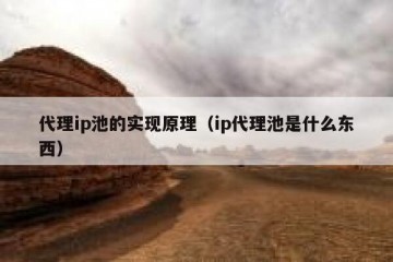 代理ip池的实现原理(ip代理池是什么东西)