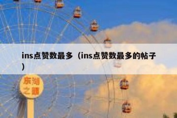 ins点赞数最多（ins点赞数最多的帖子）