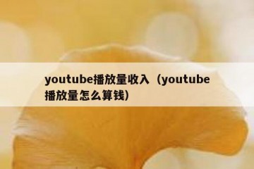 youtube播放量收入（youtube播放量怎么算钱）