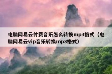 电脑网易云付费音乐怎么转换mp3格式（电脑网易云vip音乐转换mp3格式）