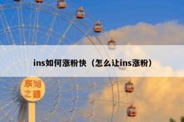 ins如何涨粉快（怎么让ins涨粉）