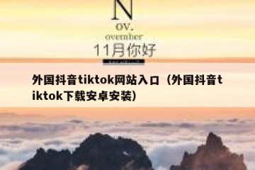 外国抖音tiktok网站入口（外国抖音tiktok下载安卓安装）
