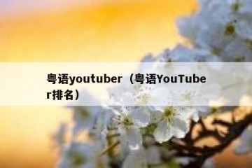 粤语youtuber（粤语YouTuber排名）