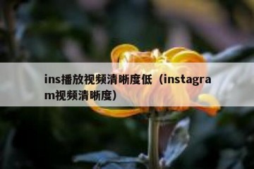 ins播放视频清晰度低（instagram视频清晰度）
