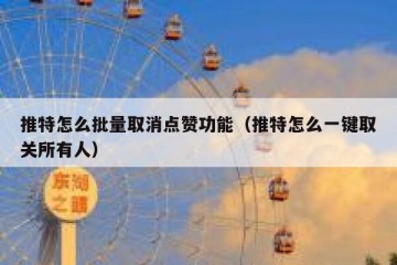 推特怎么批量取消点赞功能（推特怎么一键取关所有人）
