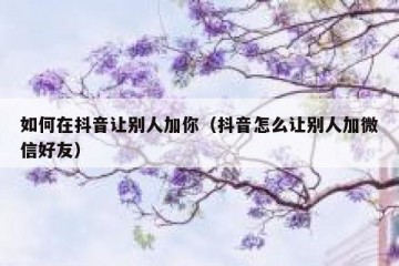 如何在抖音让别人加你（抖音怎么让别人加微信好友）