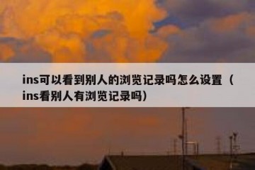 ins可以看到别人的浏览记录吗怎么设置（ins看别人有浏览记录吗）